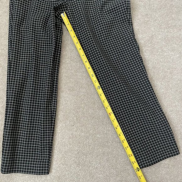 Old Navy Crop Pants Womens 2 Black White Plaid Harper Stretch Casual 24" Inseam - Picture 8 of 11